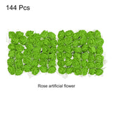 Artificial Rose Flower Heads, Green Mini Faux Flowers 0.8 Inch-1 Inch For Diy Craft Wedding And Party Decoration Pack Of 144
