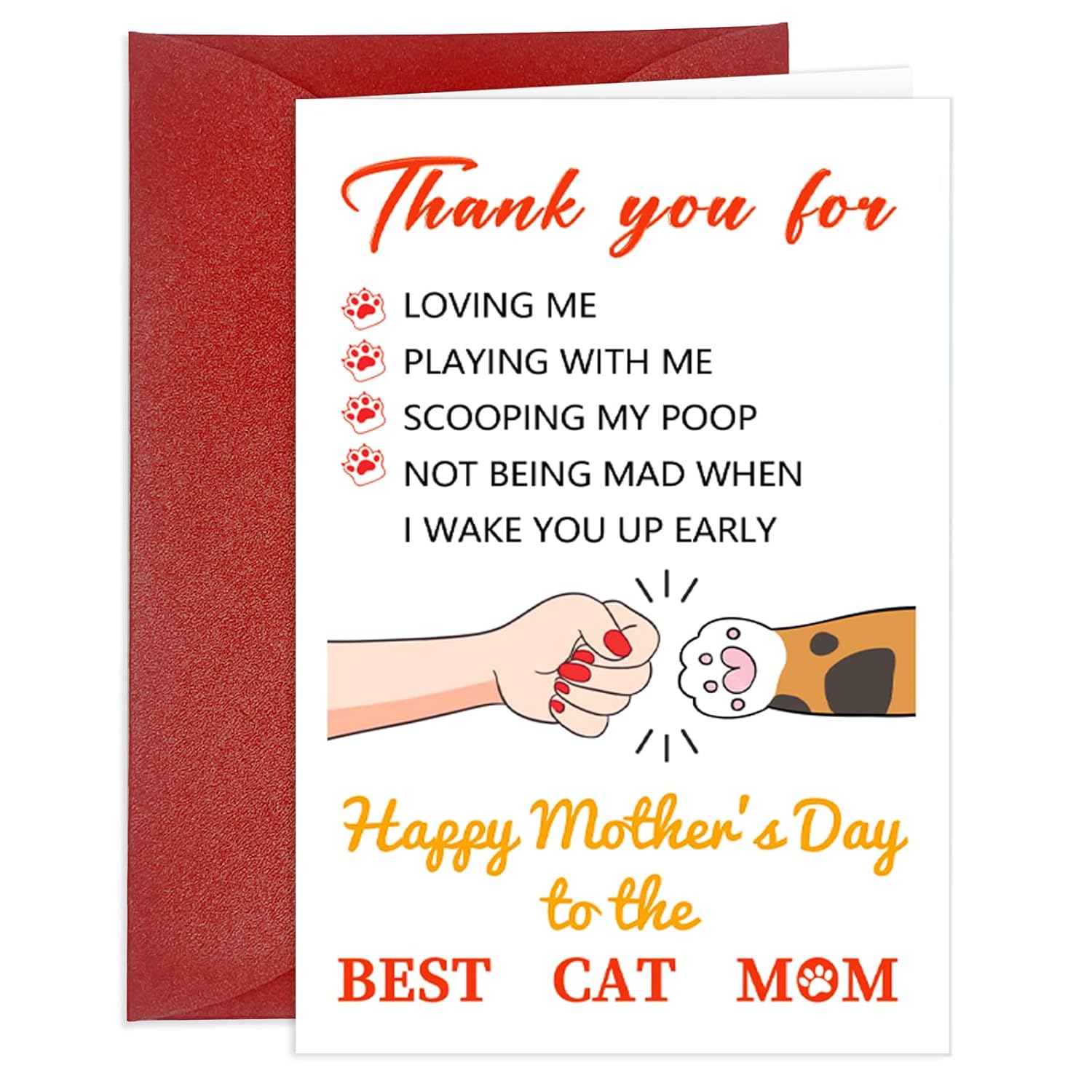 Happy Mother’S Day Card From Cat Kitty Lovely Mothers Day Greeting Card For Cat Mom Gifts Cards For Women Her Funny Mother’S Day Gift For Cat Lover