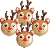Deer Balloon Christmas Balloons Decorations Reindeer Foil Balloons For Deer Themed Hunting Party Birthday Party Supplies 4 Pcs
