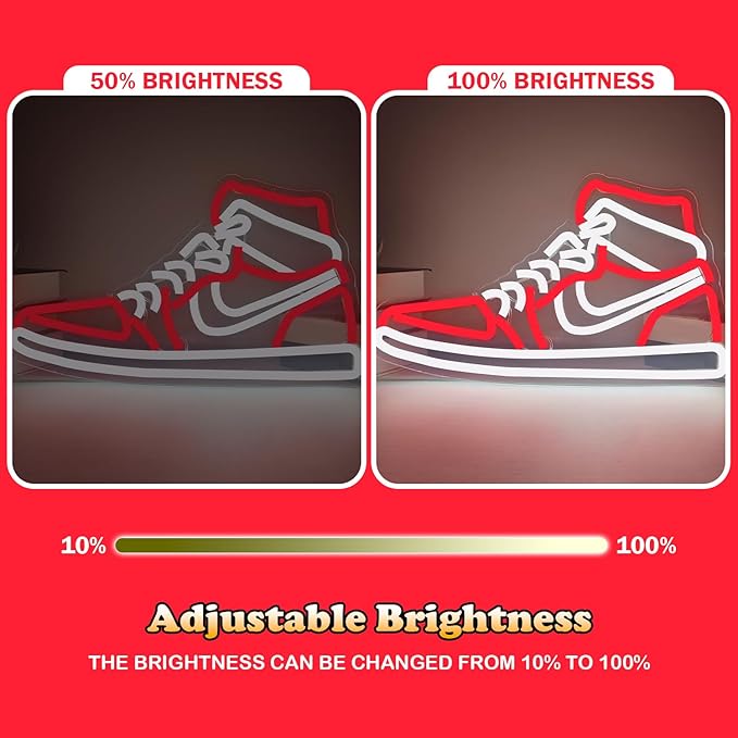 Sneaker Neon Sign Dimmable LED Shoe Wall Light for Bedroom Man Cave Sneaker Room Decor