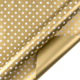 30 Inch Reversible Gold Wrapping Paper - Gold And Polka Dot Wrapping Paper For Birthday, Christmas, Wedding, Baby Shower - 30 Inch X 33 Feet