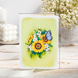 Sunflower Pop Up Card, Butterfly, Flower Basket, 3D Greeting Card, Gifts For Birthday, Mothers Day, Valentines Day, Mom, Wife, Girlfriend, Sister, 5X7 - Includes Envelope And Message Note