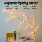 100 Led Cherry Blossom Lights, 5.9Ft Fairy Lights For Bedroom, 8 Flashing Modes Cherry Blossom Branches, For Mantel, Wed