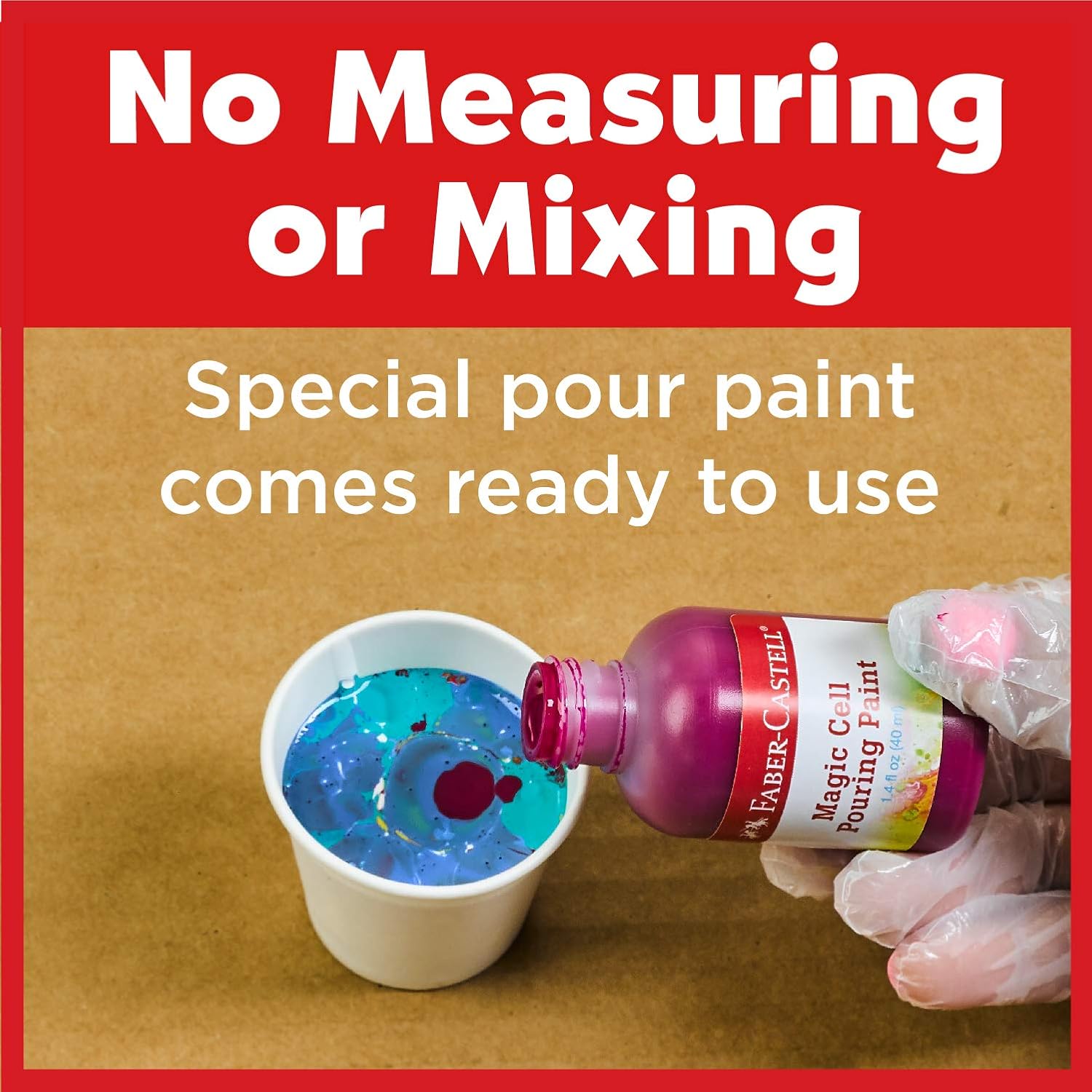 Faber-Castell Do Art Paint Pour Studio - No Mix Acrylic Paint Pouring Set for Kids - Makes 6 Fluid Art Projects, Multi (FC14342)