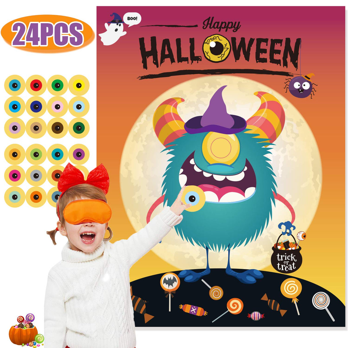 Halloween Party Games For Kids Halloween Game Pin The Eye On The Monster Game Activities Hallowee N Pin The Tail Games