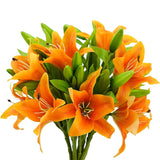 8Pcs Artificial Tiger Lily Flowers Orange Real Touch Lilies Flower Bouquet Faux Floral Table Centerpieces Arrangement For Wedding Home Party Garden Office Decor
