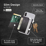 Stick-On Phone Wallet with 6 Sleeves & Stand - Waterproof, Travel-Proof - Black