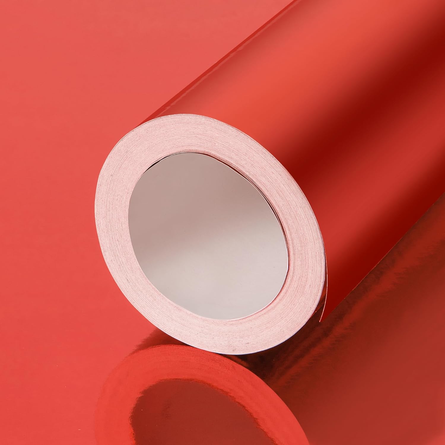 Red Metallic Wrapping Paper Roll- 17In X 49Ft Metal Wrapping Paper Roll For Gift Wrapping Solid Color Paper For Christmas,Birthday,Wedding,Baby Shower Pap12Rd15
