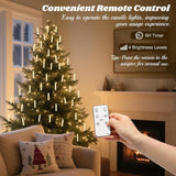 Christmas Tree Candle Lights 20 Led, Flickering Clip On Flameless Candles With Remote Timer & 4 Modes, Xmas Tree Candle Lights Holiday Ornaments For Trees Windows Party Wedding, Beige