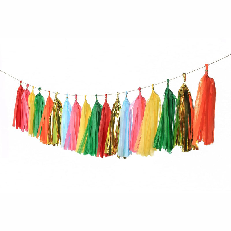 35 Pcs Taco Bout A Party Tassel Garland Tissue Paper Tassels Banner Di