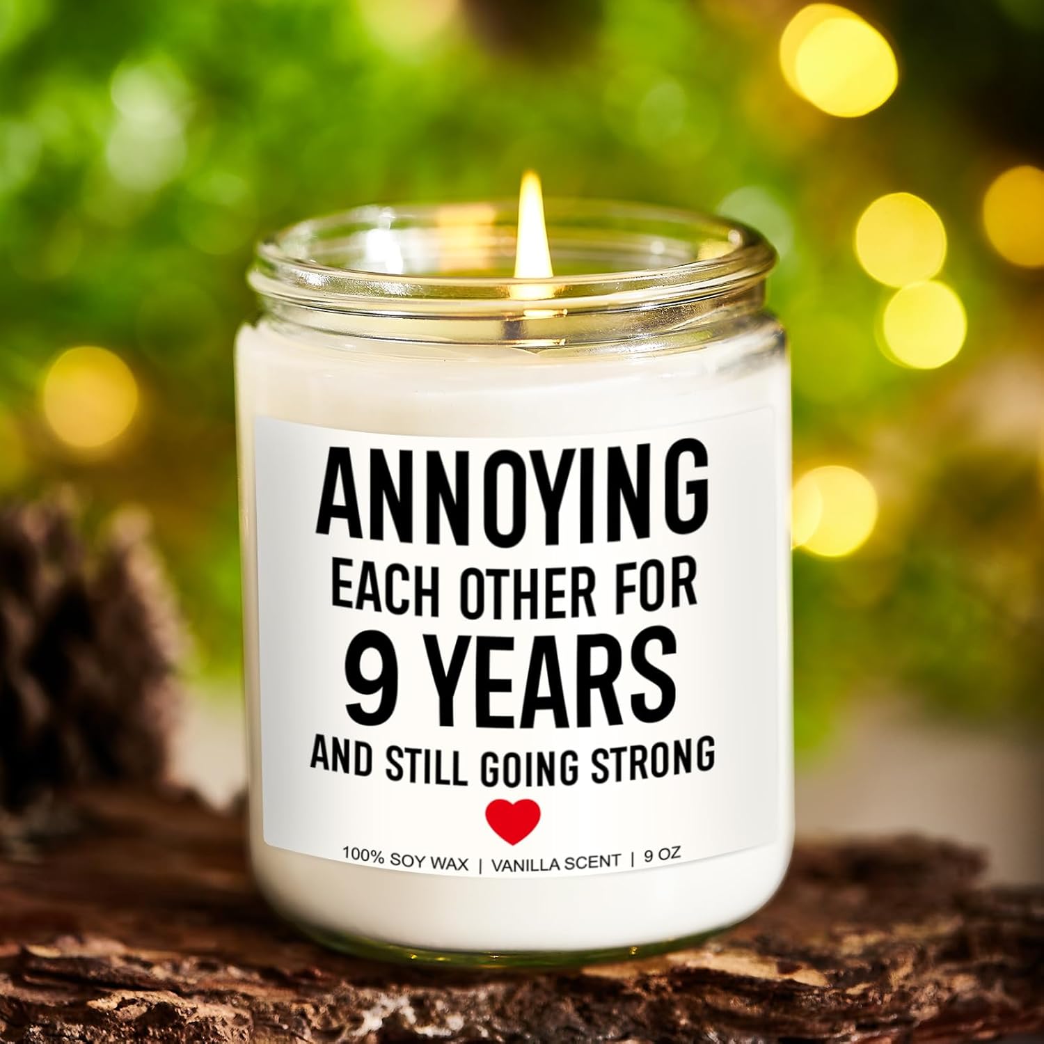 Funny Scented Candle, 9 Year Anniversary, Gifts For Him, Her, 9Th Anniversary, Gifts For Husband, Wife, Couple, 9 Year Wedding Anniv. Pottery Presents For Men, Women