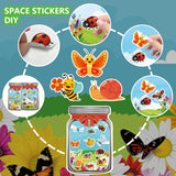 40 Sheets Insect Stickers With Jar Scenes, Make Your Own Bug Jar Nature Stickers, Diy Spring Crafts Activities For Kids Classroom Party Supplies