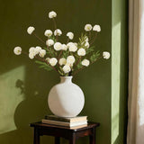 5Pcs Faux Flowers For Vase,Bulk Artificial Flowers With Stems,Mini Fake Silk Mums For Diy Wedding Centerpieces Bouquet Floral Arrangements Vase Fillers Home Decorations,Ivory