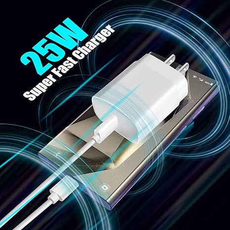 2 Pack 25W USB C Fast Charger with 10FT USB C Cable for Samsung Galaxy S26 S25 S24 Wall Charger