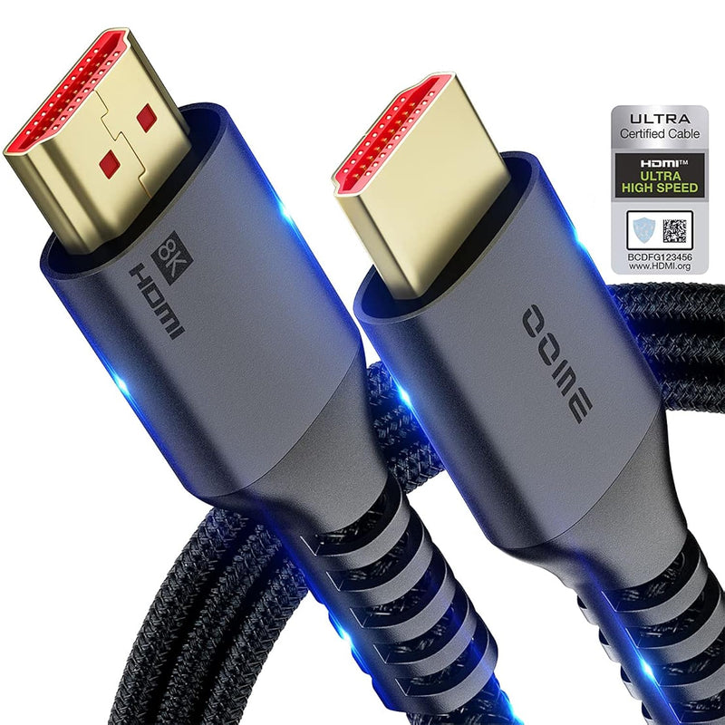 Hdmi Cables 6.6Ft/2M, Ultra High-Speed 48Gbps Braided Nylon 8K Hdmi Certified