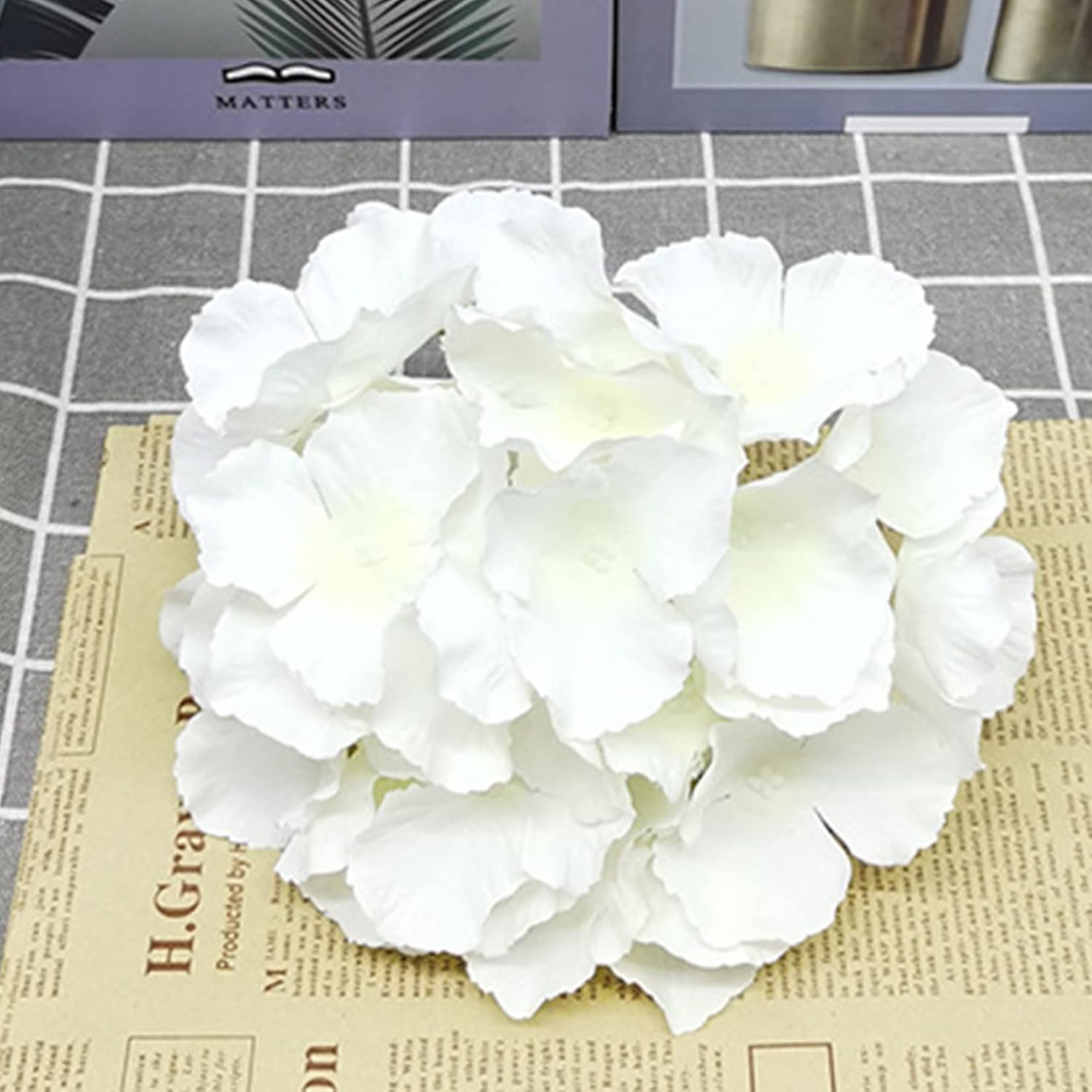 30 Pcs 8 Inch Big Silk Hydrangea Heads Artificial Flowers Heads With Stems Fake Hydrangea Flowers For Décor