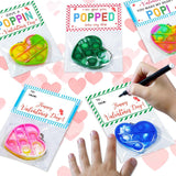 32 Pack Valentines Day Cards For Kids School, Pop It Valentines Cards For Kids, Classroom Bulk Gifts With Keychains Cards, Perfect For School Party Favors Class Exchanges