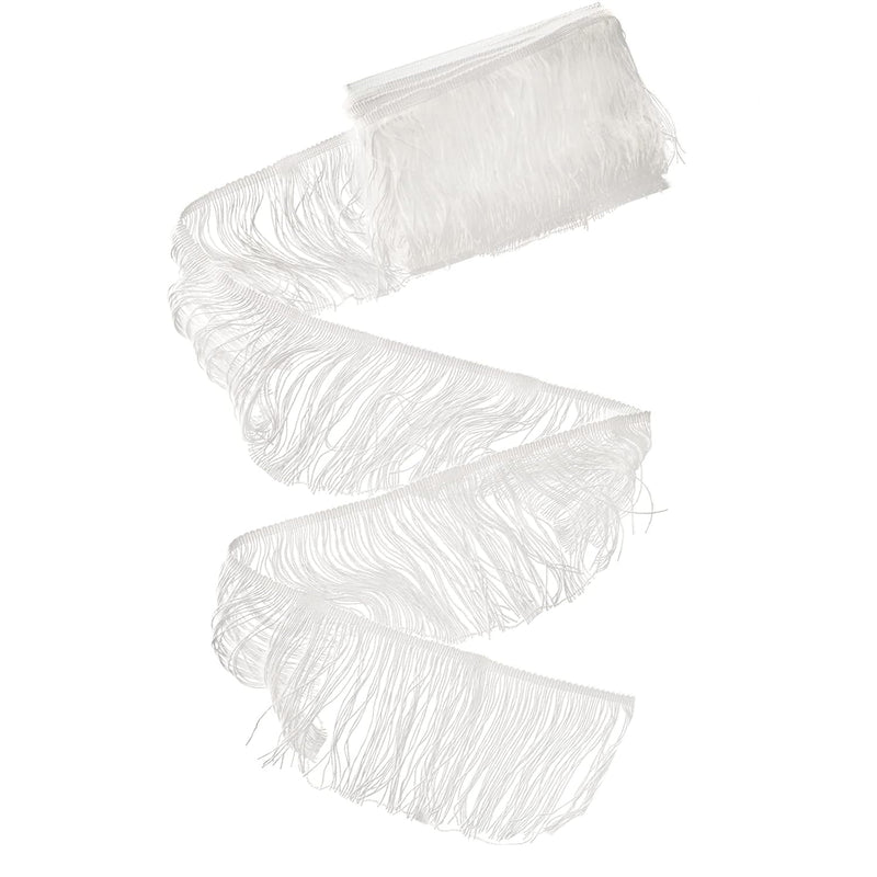 Polyester Tassel Ribbon, 10 Yards White Wide Fringe Trim Long Fringe Trim Tass