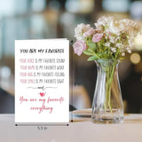 Romantic Valentine'S Day Card For Him Her, Poem Anniversary Card For Couple, Sweet Birthday Cards For Husband Wife, You Are My Favorite Everything