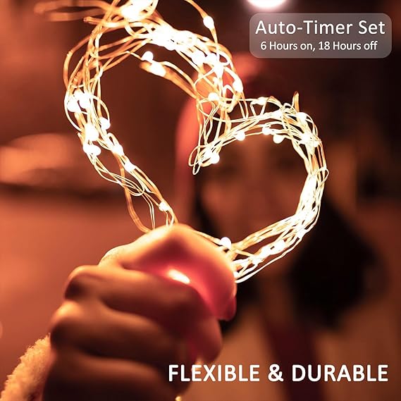 10 Pack 33FT 100 LED Fairy String Lights Battery Operated Warm White with Remote Control Timer Waterproof Twinkle Lights for Indoor Outdoor Bedroom Wedding Christmas Decor