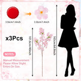3 Pcs Pink Artificial Cherry Blossom Branches, 40 Inch Realistic Faux Long Stems Cherry Blossom Flowers Vase Arrangements For Wedding, Table Centerpiece, Home Party, Kitchen Decor