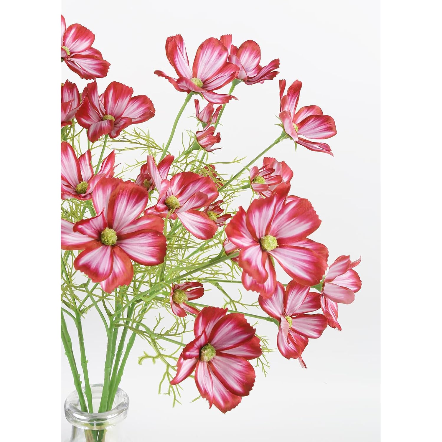 Deep Pink Fake Cosmos Flowers 40 Heads Wildflowers Flowers 8Pcs Silk Daisies With Stem For Vase Kitchen Table Centerpiece Arrangement Office Wedding Party Diy
