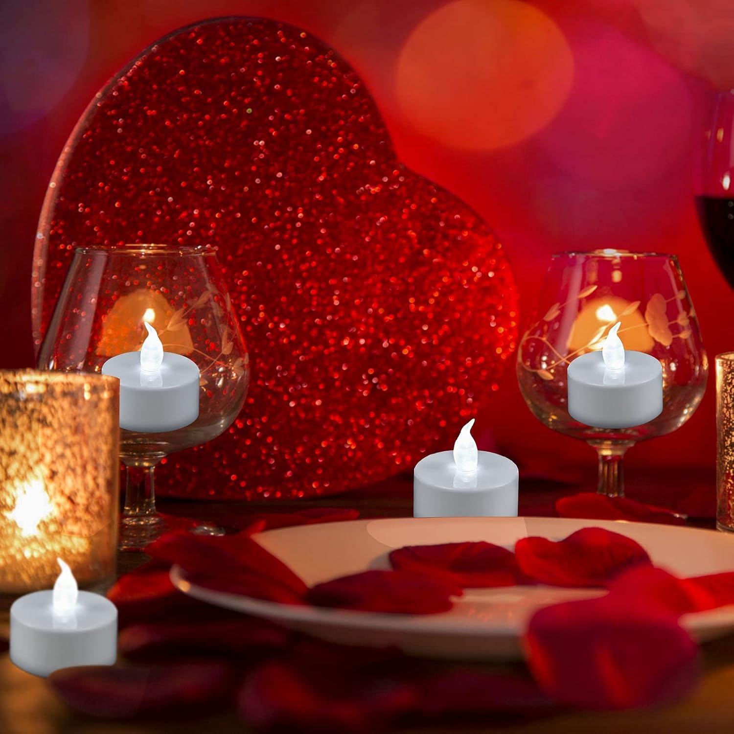 24Pcs Flameless Tea Lights Candles Realistic Led Flickering Operated Pumkin Led Tealights Candles Long Lasting Electric Fake Candles Decoration For Party And Gifts Ideas