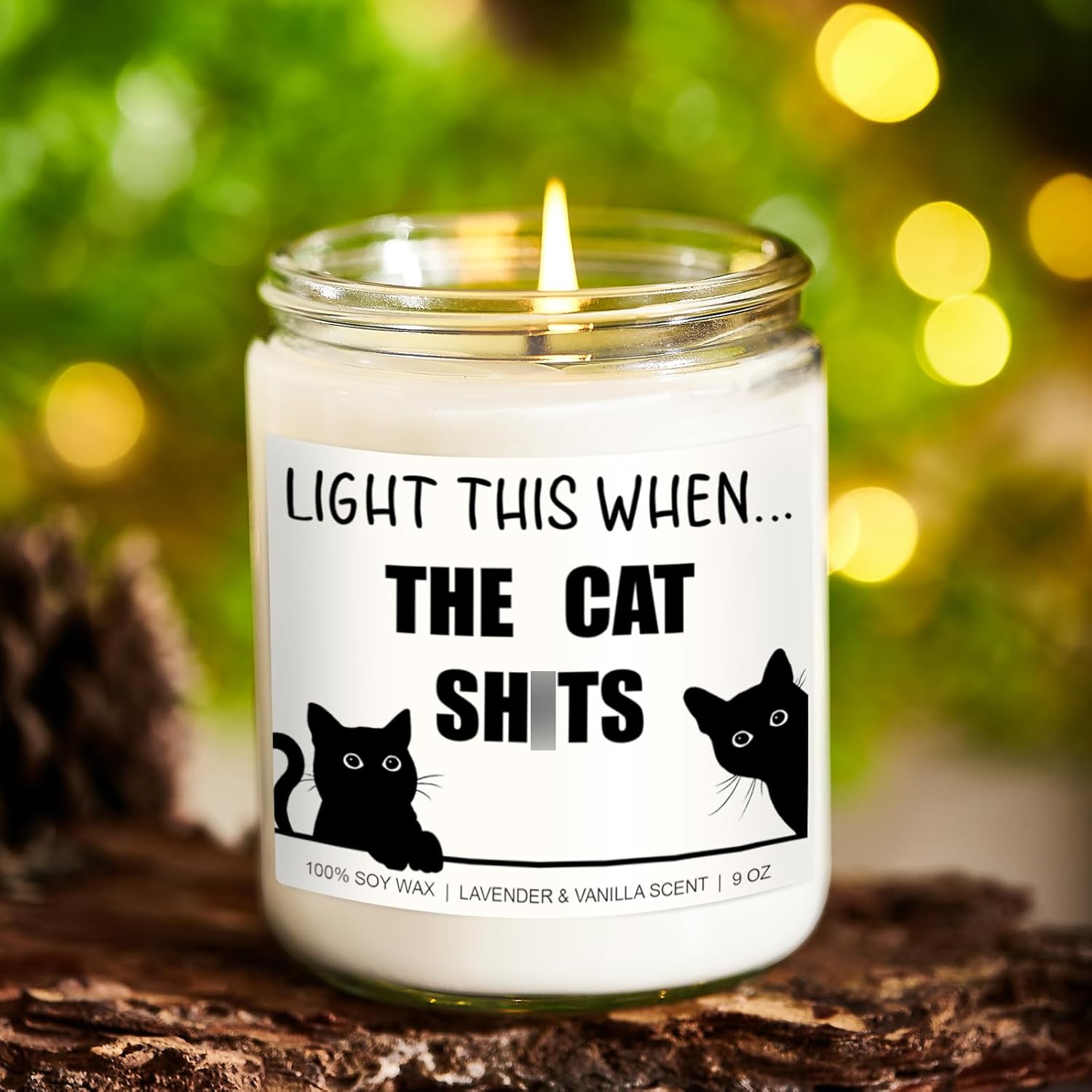 Candle, Cat Lover Gifts For Women, Men - Funny Valentines Day, Birthday Gifts For Cat Lovers, Mom, Dad, Lady, Girls, Boys, Teens, Parents, Owners - Black Cat Themed Presents & Stuff - 9 Oz