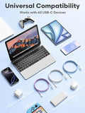 3 Pack 10FT USB C to USB C 60W Fast Charging Cable for iPhone Samsung & MacBook