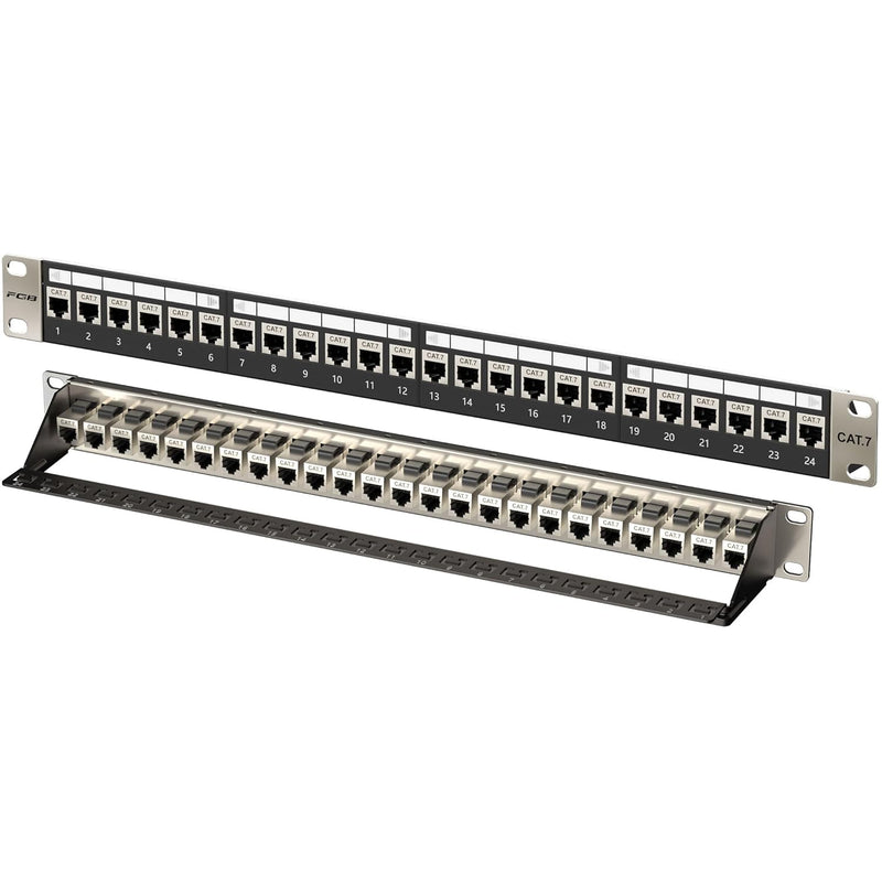 1U 24 Port Patch Panel And Cat7 Rj45 Shielded Keystone Coupler, 19" Rackmount