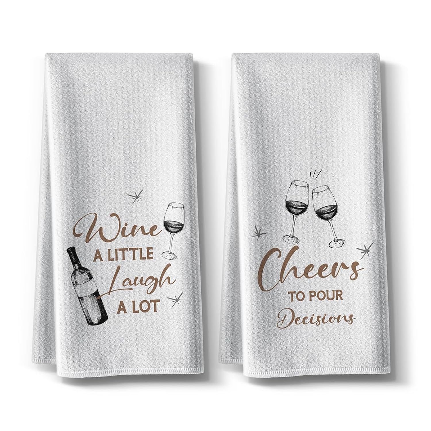 Funny Kitchen Towels,Themed Dishcloth Towels Decor,14"X26"Inch,Hand Towels,Tea Towels,Gift For Lover,Hostess,Housewarming,Valentine'S Day,Candlelight Dinner,2Pack-Gold