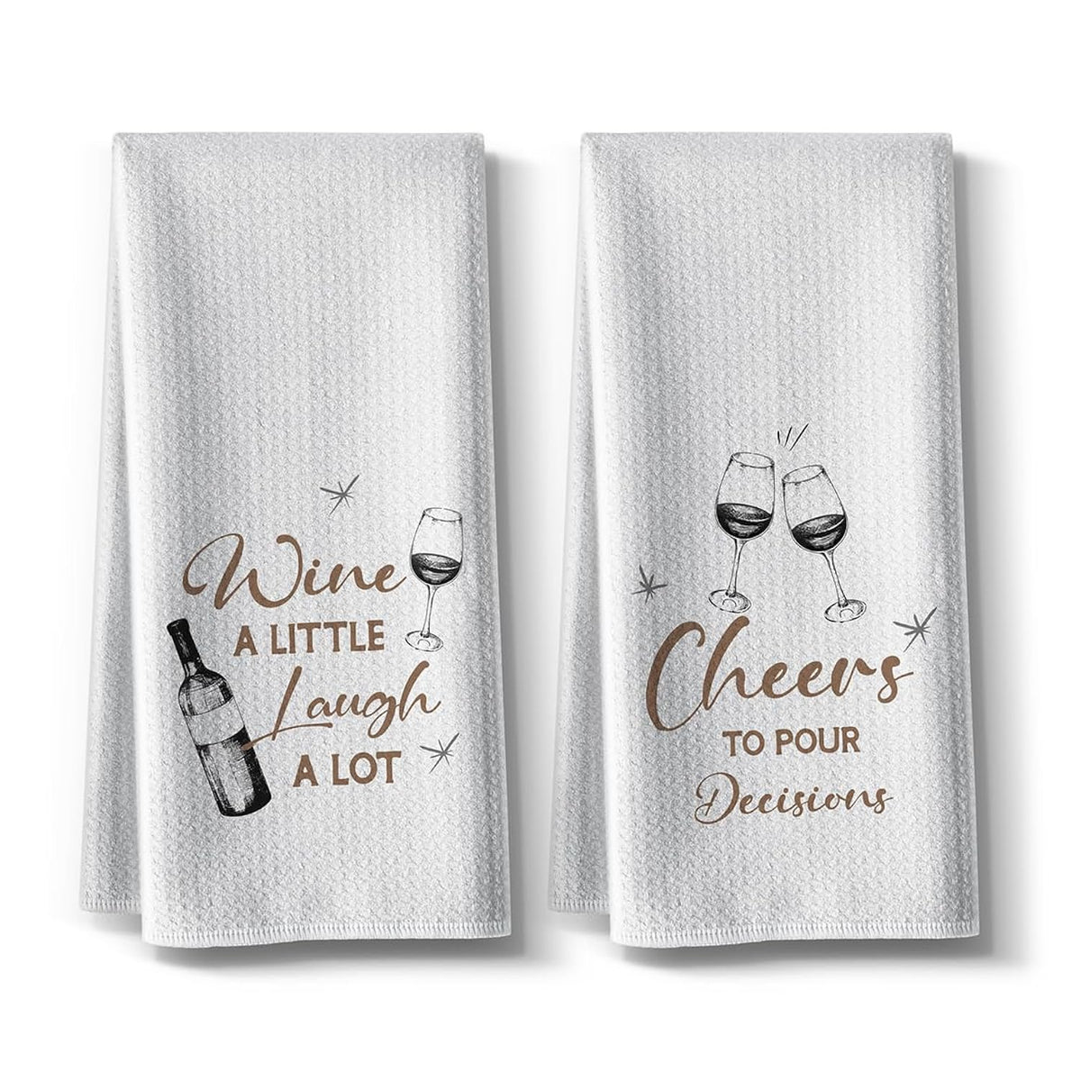 Funny Kitchen Towels,Themed Dishcloth Towels Decor,14"X26"Inch,Hand Towels,Tea Towels,Gift For Lover,Hostess,Housewarming,Valentine'S Day,Candlelight Dinner,2Pack-Gold