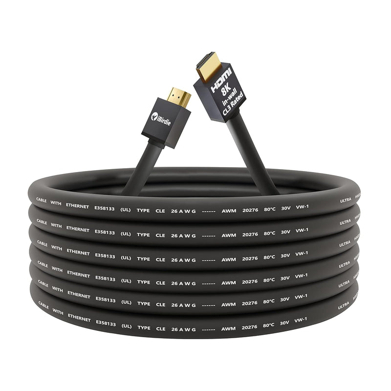 8K Hdmi 2.1 Cable 15 Feet Cl3 In Wall Rated 8K60Hz 4K120Hz Earc Arc Hdcp 2.3 2