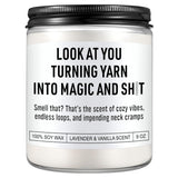 Funny Crocheting Candle, Knitting Gifts For Women, Men, Crochet Gifts For Crocheters, Knitters, Crafters, Yarn Lovers, Knitting Accessories, Birthday, Christmas Presents For People Who Knit