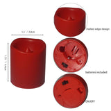 CANDLE CHOICE Battery Operated Flameless Votive Candles Small Bright Flickering LED Lights for Wedding Party Table Centerpieces Halloween Christmas Home Decorations Batteries Included 24 Pack Red