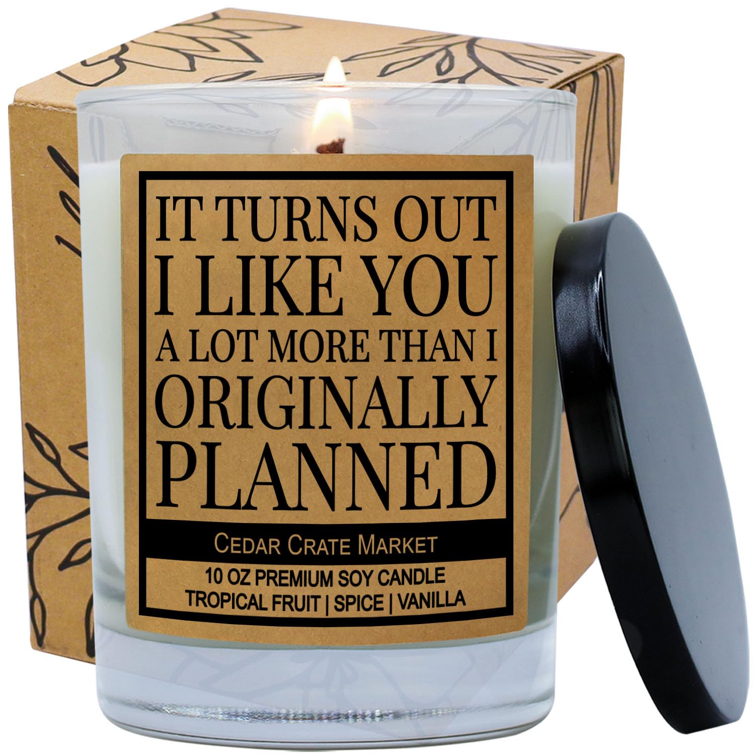 Gift For Best Friend | It Turns Out I Like You A Lot More | Funny Love You Scented Candle Gift Ideas For Best Friend, Bff, Girlfriend, Boyfriend On Birthday, Christmas - Tropical Fruit, Spice, Vanilla