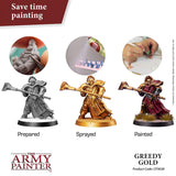 Colour Primer Greedy Gold, 400 Ml Acrylic Spray Primer, Spray Paint For Miniature Priming Basecoat, Tabletop Roleplaying, Boardgames, And Wargames Miniature Modelling