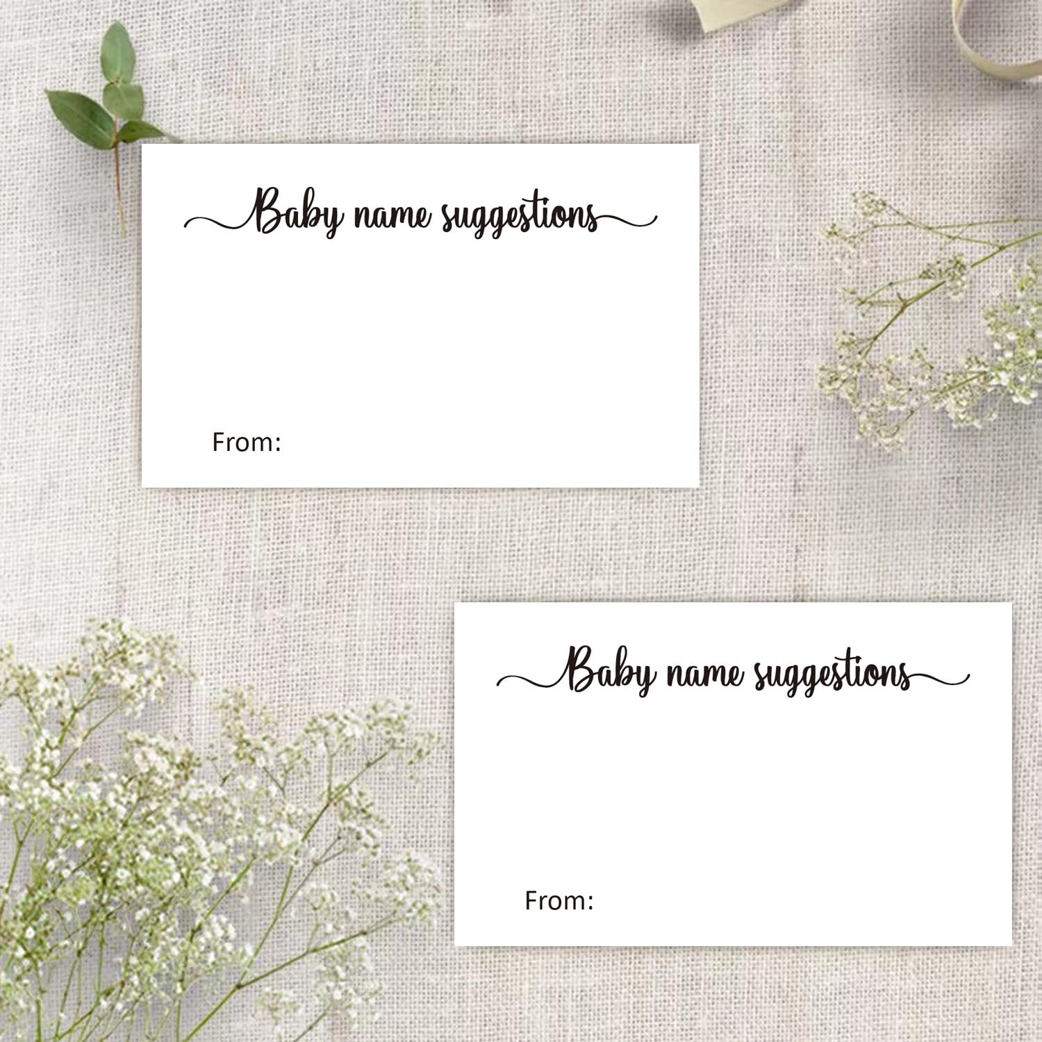 50 Baby Name Suggestion Cards For Baby Shower Games, Baby Showers Gender Reveal Game Cards, Baby Name Cards, Baby Shower Party Decor (3.5" X 2")