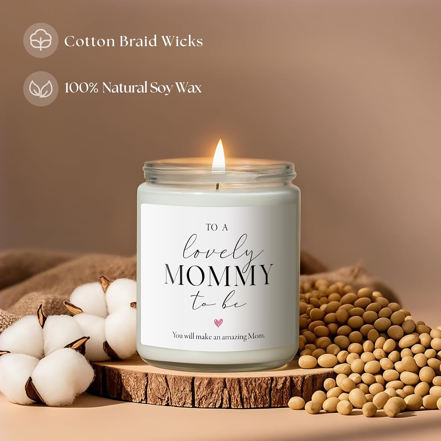 Mom To Be Gift, Pregnancy Gifts For Expecting Moms - Vanilla Scented Candle, Lovely New Mommy Gift, Expecting Mom Gifts, Mothers Day Present