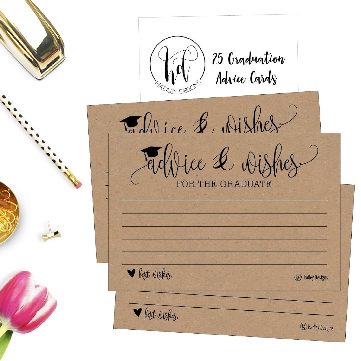 25 Graduation Advice Cards 2025 - Grad Notes, Advice And Wishes, & Words Of Wisdom Cards For Graduate In Bulk, Ideal For College And High School Graduation Games & Party (Rustic)