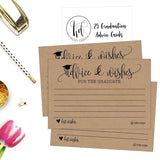 25 Graduation Advice Cards 2025 - Grad Notes, Advice And Wishes, & Words Of Wisdom Cards For Graduate In Bulk, Ideal For College And High School Graduation Games & Party (Rustic)