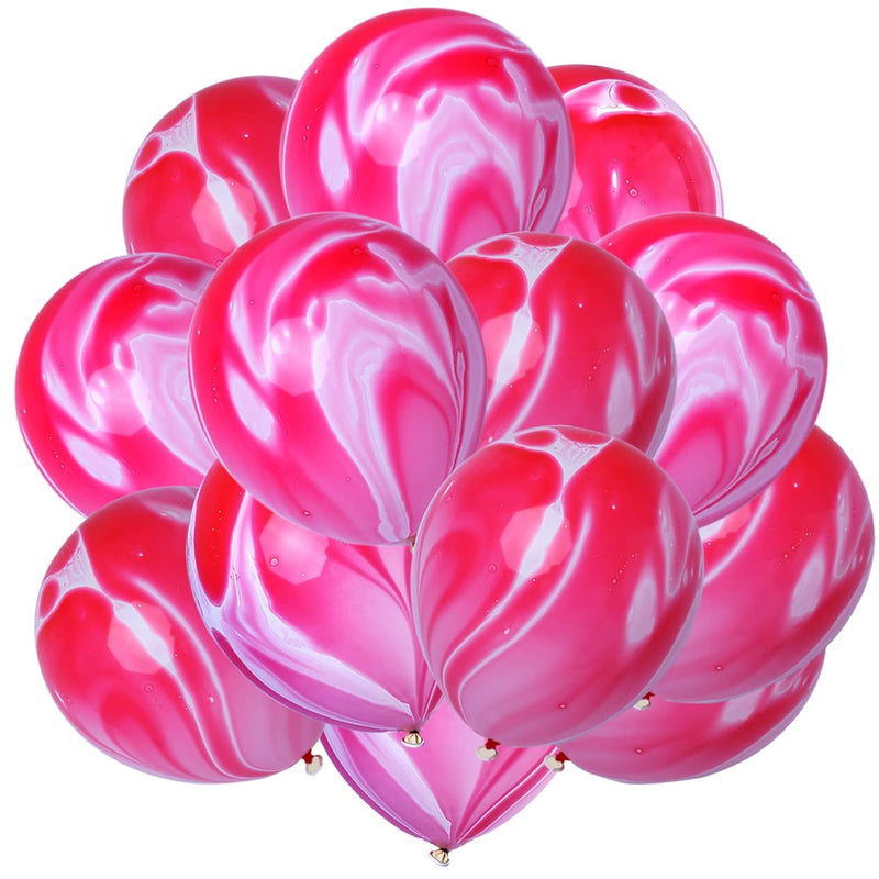 Pink Marble Balloons Hot Pink Balloons Marble Agate Latex Balloons 12