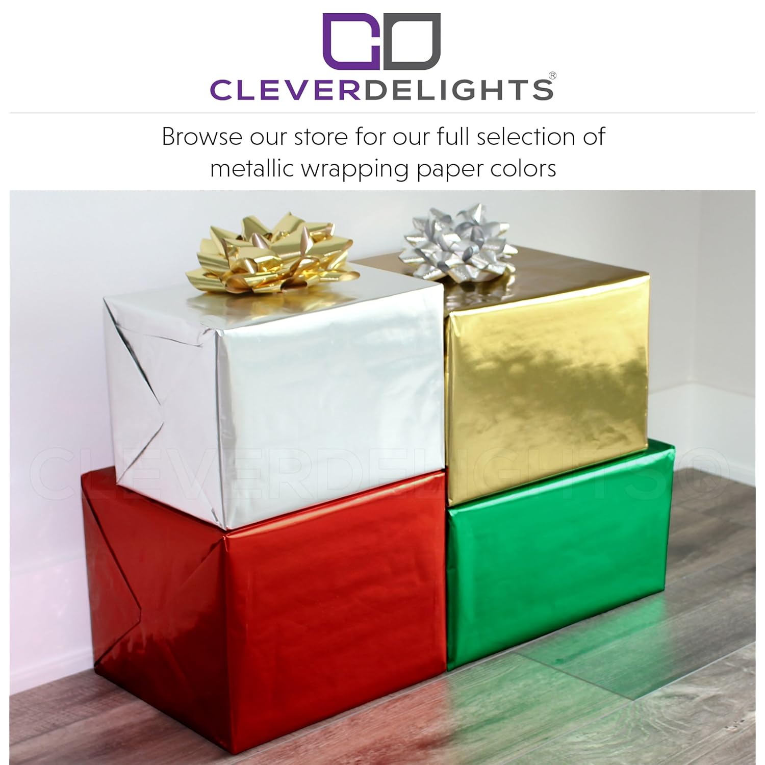 Metallic Silver Wrapping Paper - 30 Inch X 25 Feet Jumbo Roll - Shiny Gift Wrap Paper - Christmas Holiday Presents - Traditional Width