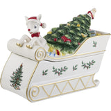 Christmas Tree Rudolph Cookie Jar - 11" Dolomite Nostalgic Christmas Cookie Jar With Lid - Festive Candy Jar For Kitchen Counter, Holiday Cookie Container, Reindeer-Themed Seasonal Home Decor