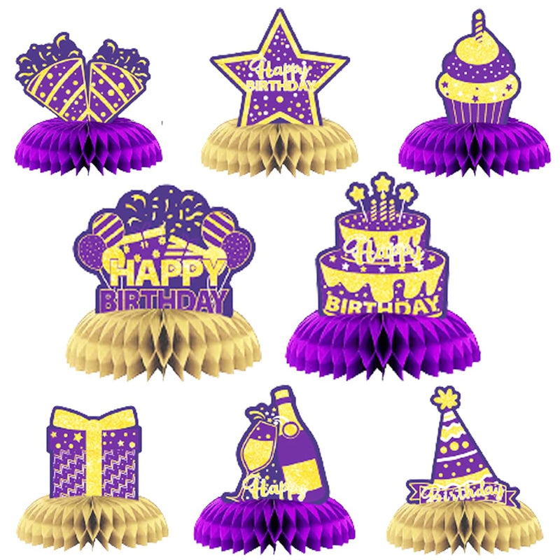 Purple Gold Birthday Party Decoration Purple Gold Birthday Centerpiece