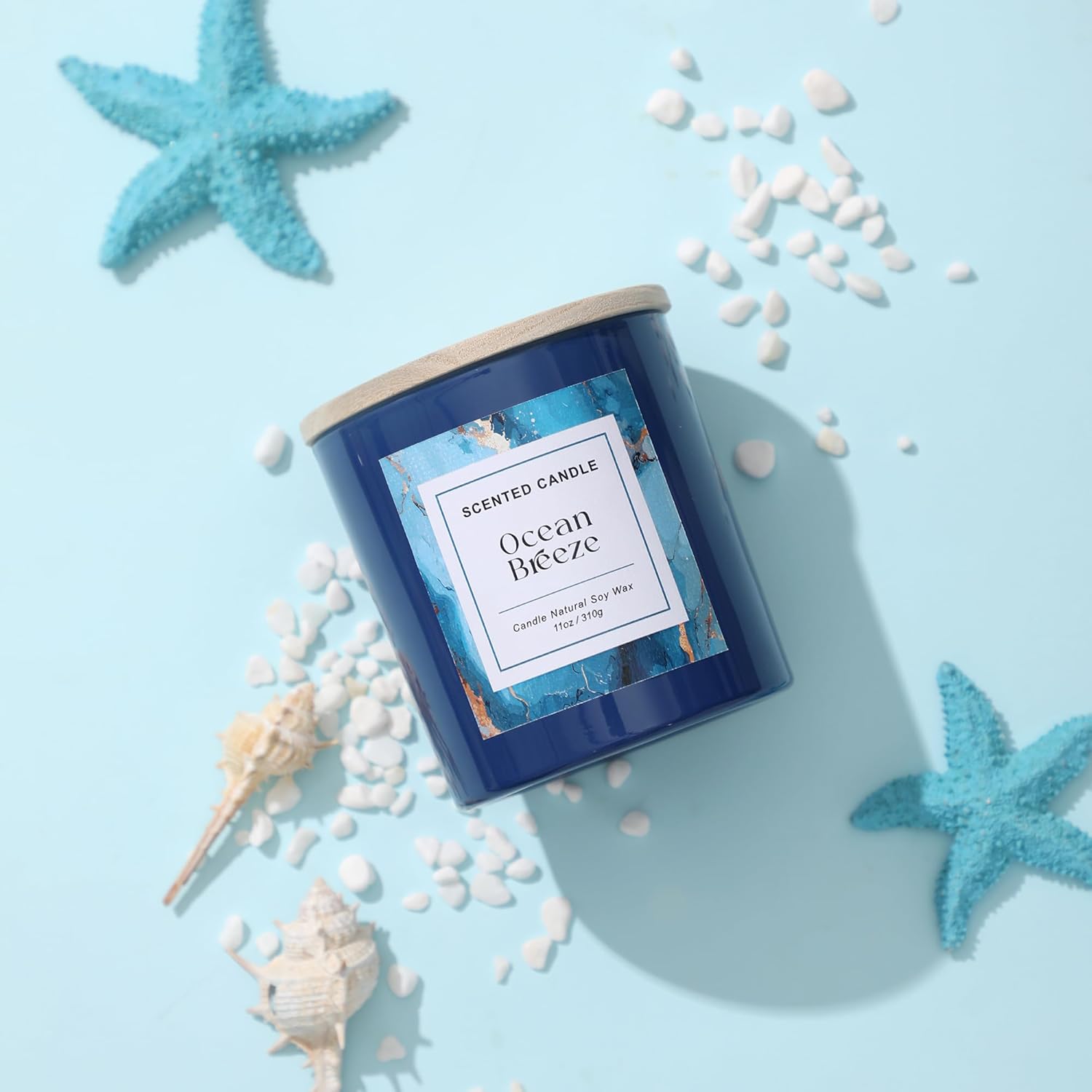 Ocean Breeze Candle,Spring & Summer Scented Candle,Natural Soy Wax Candles For Home Scented,Candle Gift For Women Men,11 Oz