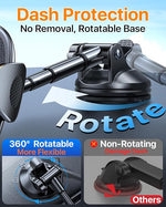 Military-Grade Suction Phone Holder, 360° Rotating Car Mount for iPhone/Samsung