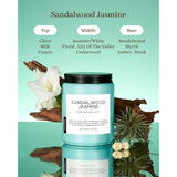 Sandalwood Jasmine Scented Candles, Large Soy Natural Long Lasting 19.4Oz 110 Hour Burning Floral Non Toxic Double Wick Aromatherapy Candle Gifts For Women Friend