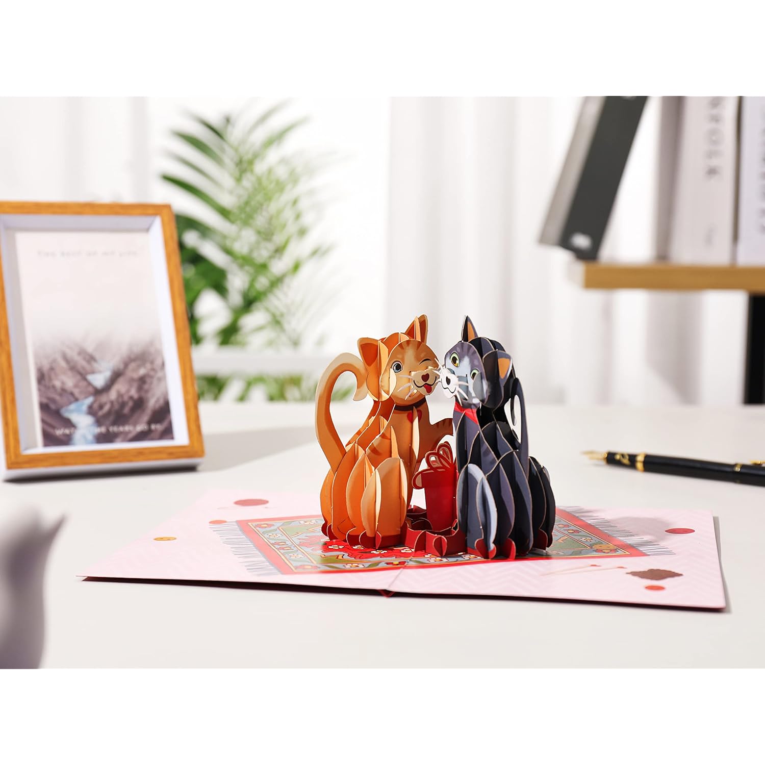 Love Cats Valentines Day 3D Greeting Pop Up Card, Happy Cat Birthday Card, Anniversary, Thinking Of You, Just Because, Congratulations, Mother'S Day - Kitten, Funny, Cute - For Cat Lover, Wife,