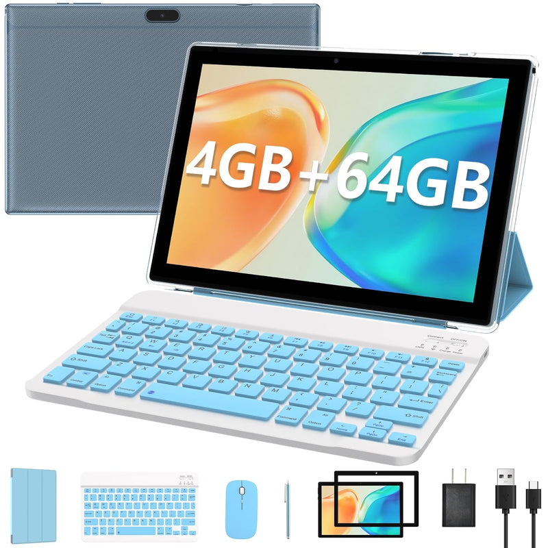 Yq10S 10.1 Inch Tablet Computer With 4Gb Ram, 64Gb Rom, Dual Cameras, Bluetoot